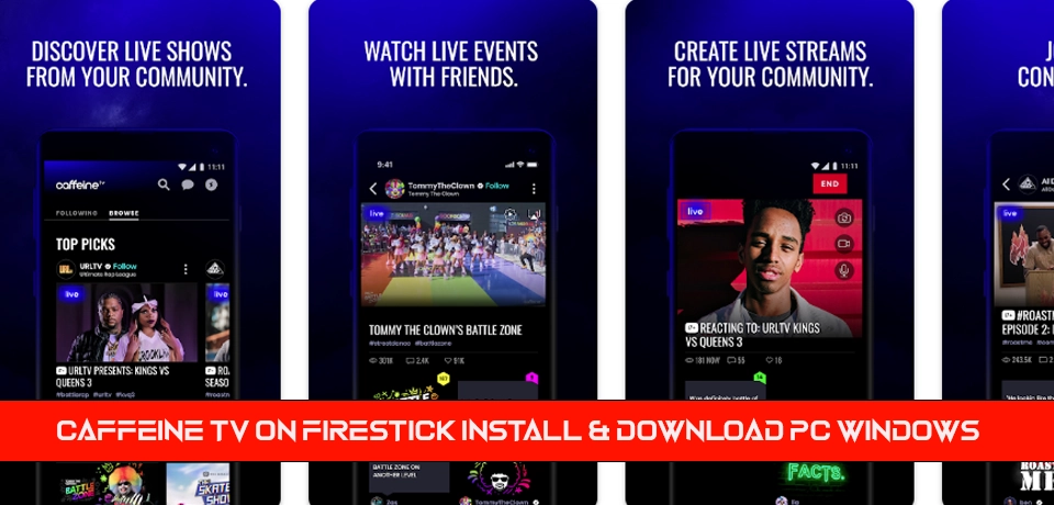 Caffeine TV on Firestick install & download PC Windows 