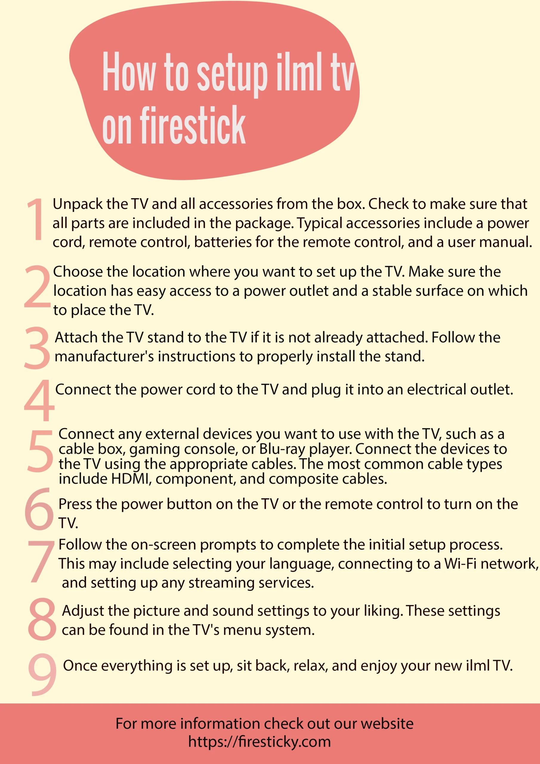 Infographic of ilml Tv setup Guide